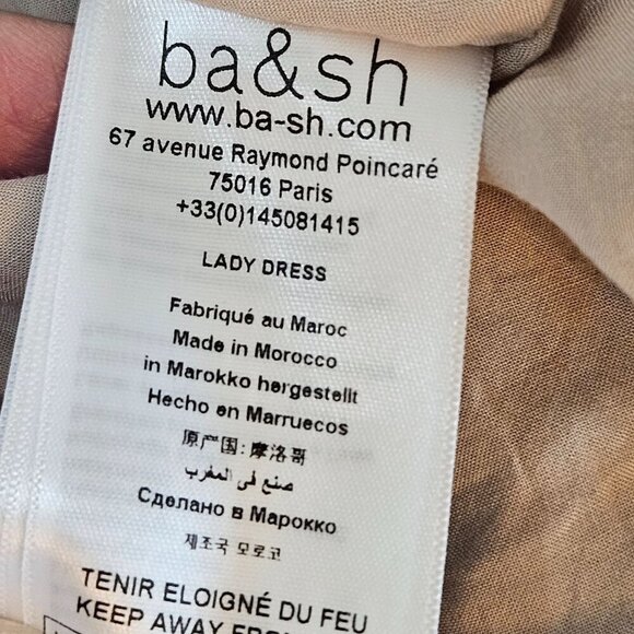 Ba&Sh Cleo Graphic Print Mini Dress Medium Bohemian Brown Maximalism Artsy - Picture 9 of 16